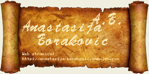 Anastasija Boraković vizit kartica